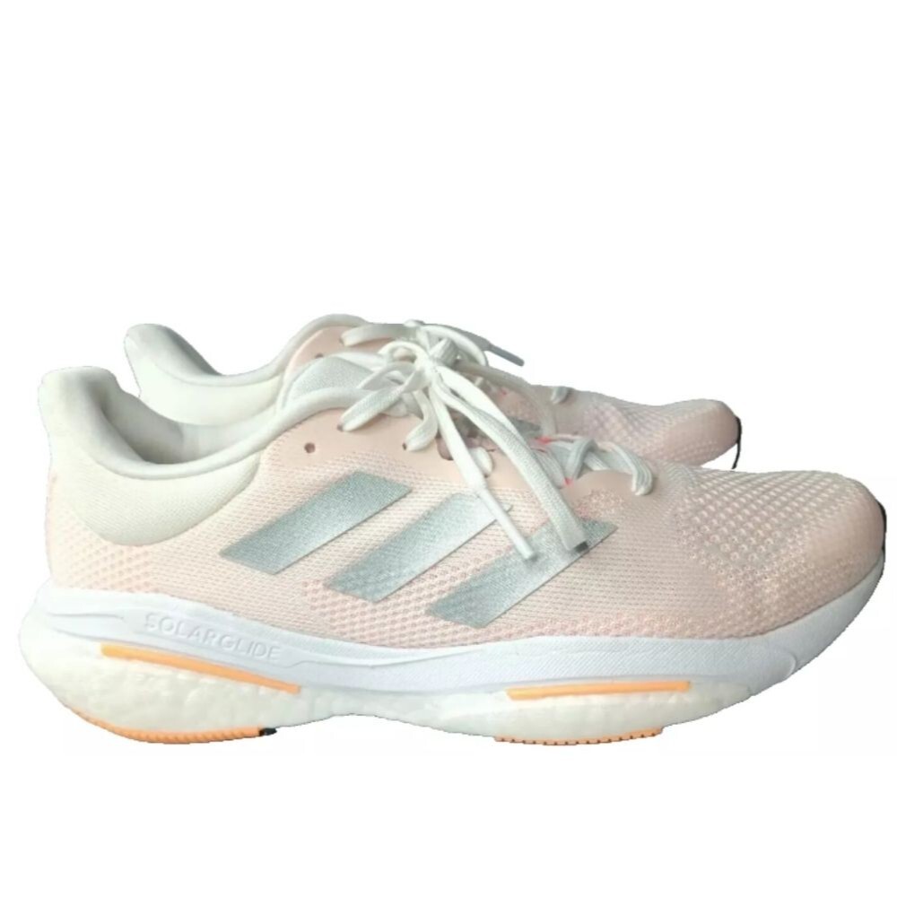 Adidas Solar Glide 5 Women's Size 8.5 White Silver Orange Boost Shoes Sneakers - Picture 4 of 9